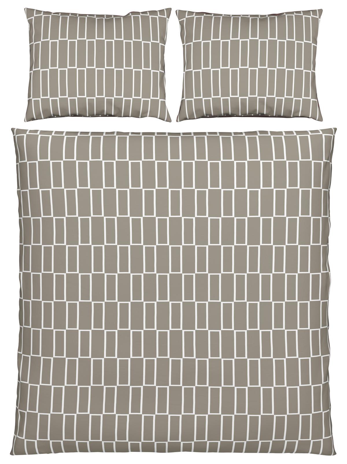 Posteljnina Brigg, Več Barv, 2x60/80, 200/200 - rjavosiva/črna, tekstil (200/200cm) - Modern Living