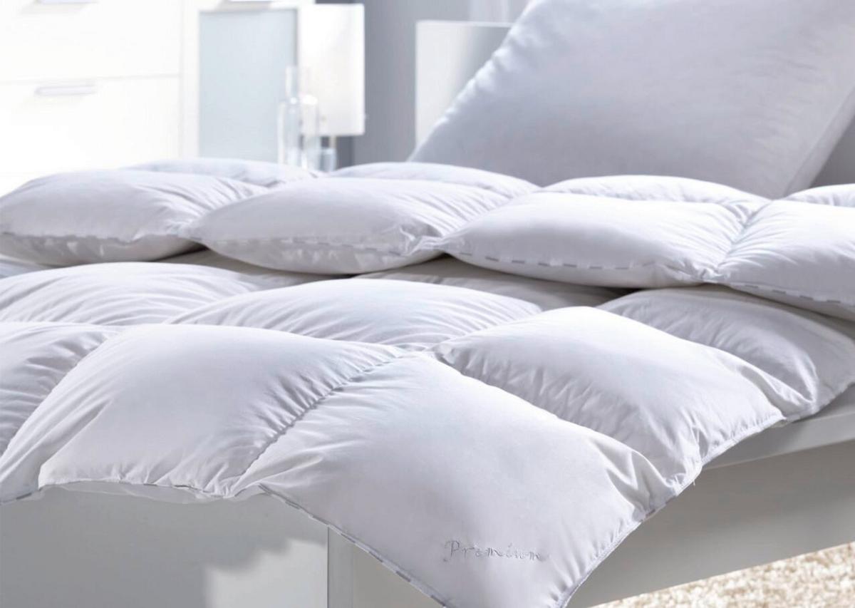 Kassettenduvet Premium Weiss ca. 200x210cm - Weiss, Textil (200/210cm) - Premium Living