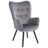 FOTEL PATRICIA - czarny/szary, Design, tkanina/drewno (66/109/71cm) - Ti'me