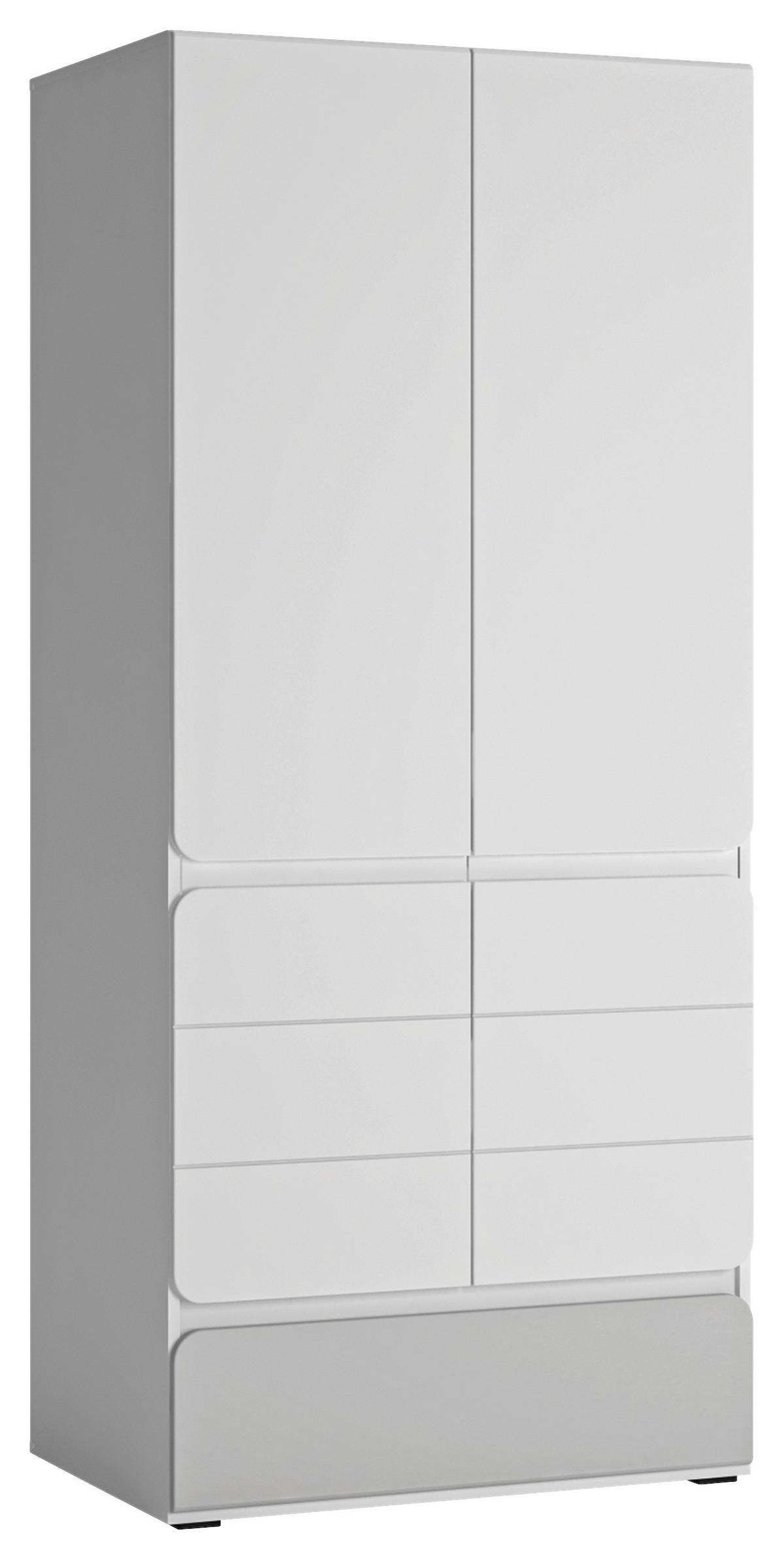 Ormar S Klasičnim Vratima Flexi - siva visoki sjaj/bijela, Moderno, drvni materijal (84/193,4/59,6cm) - Premium Living