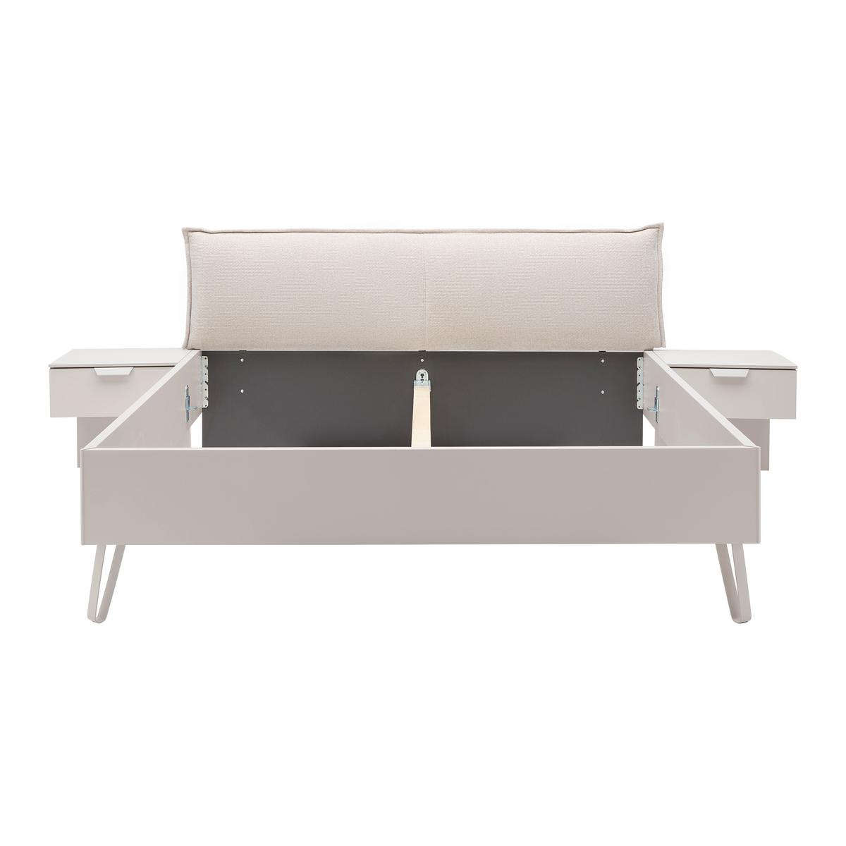 Bettanlage Briona Creme ca. 180x200cm - Champagner/Creme, KONVENTIONELL, Holzwerkstoff/Textil (180/200cm) - Premium Living