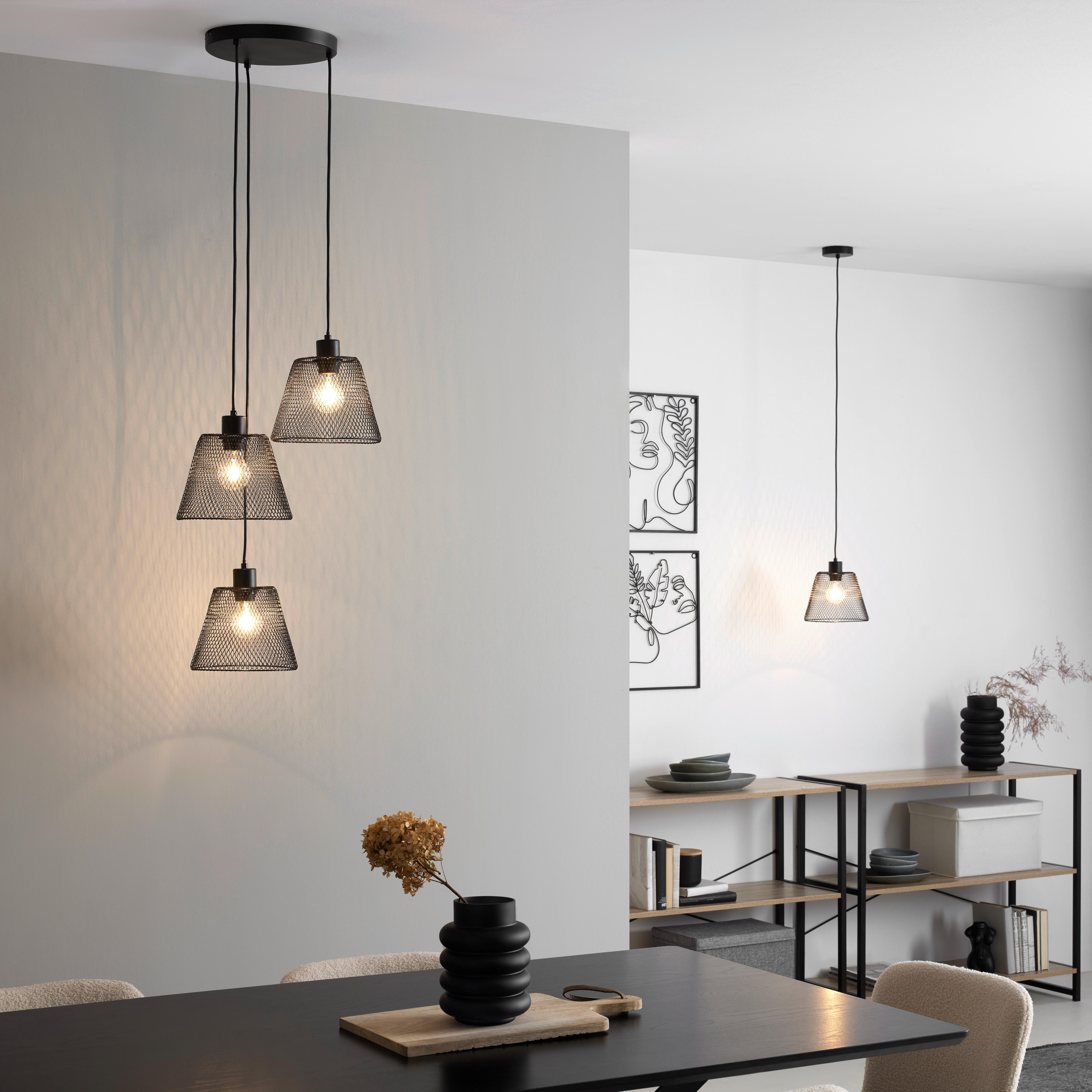 Hängeleuchte Ylvie max. 40 Watt - Schwarz, MODERN, Kunststoff/Metall (42/120cm) - Modern Living