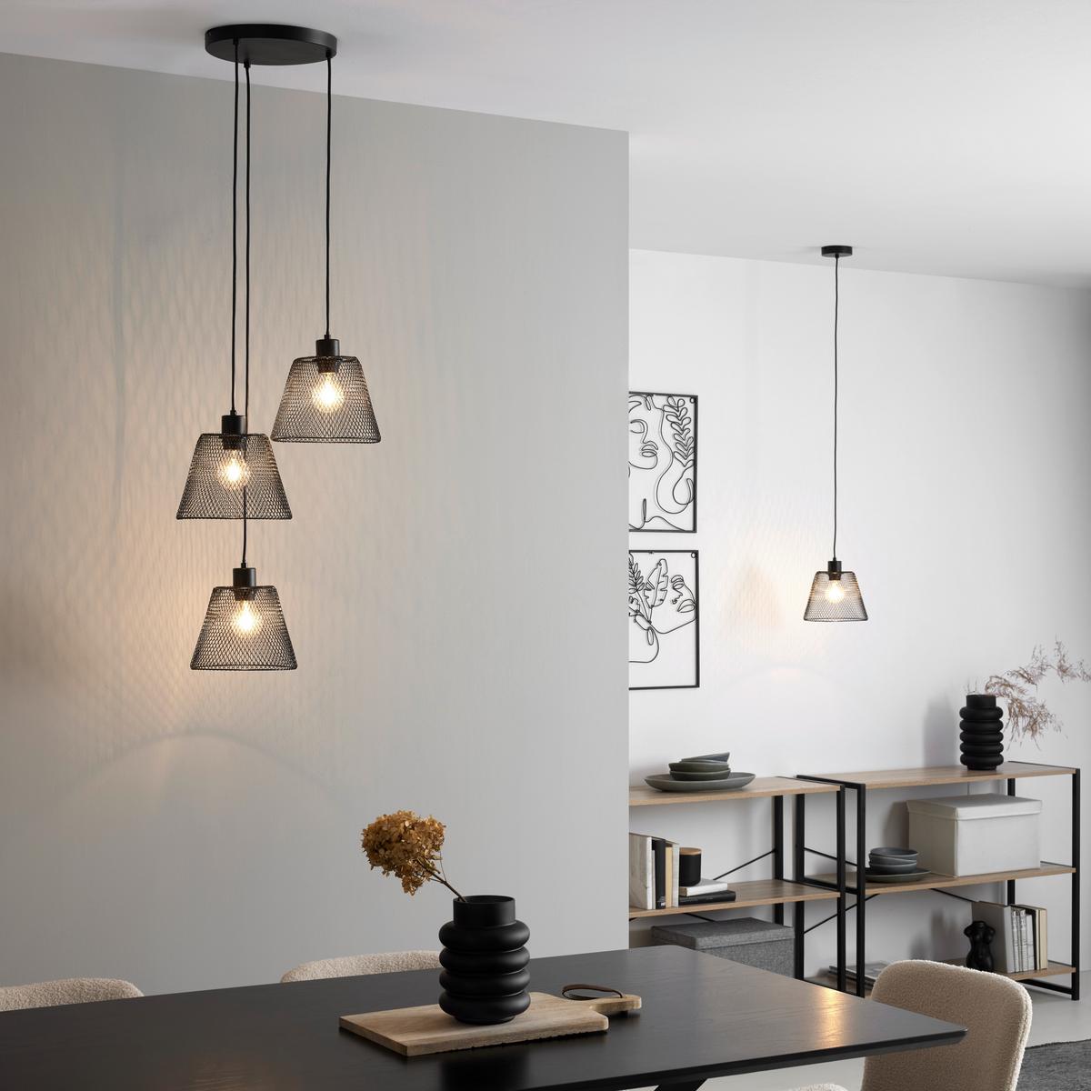 Függőlámpa Ylvie - fekete, Modern, műanyag/fém (42/120cm) - Modern Living