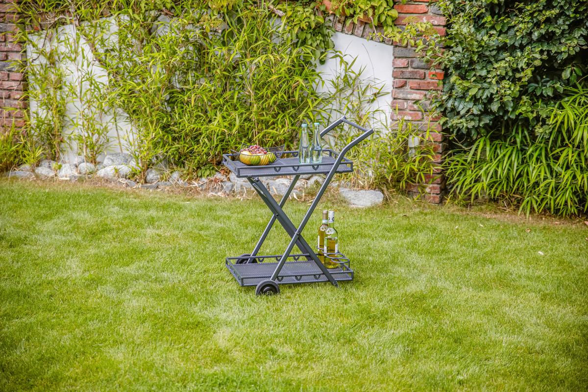 GARTEN-SERVIERWAGEN TOULOUSE - Grau, Basics, Metall (69/54/87cm) - Gardenson