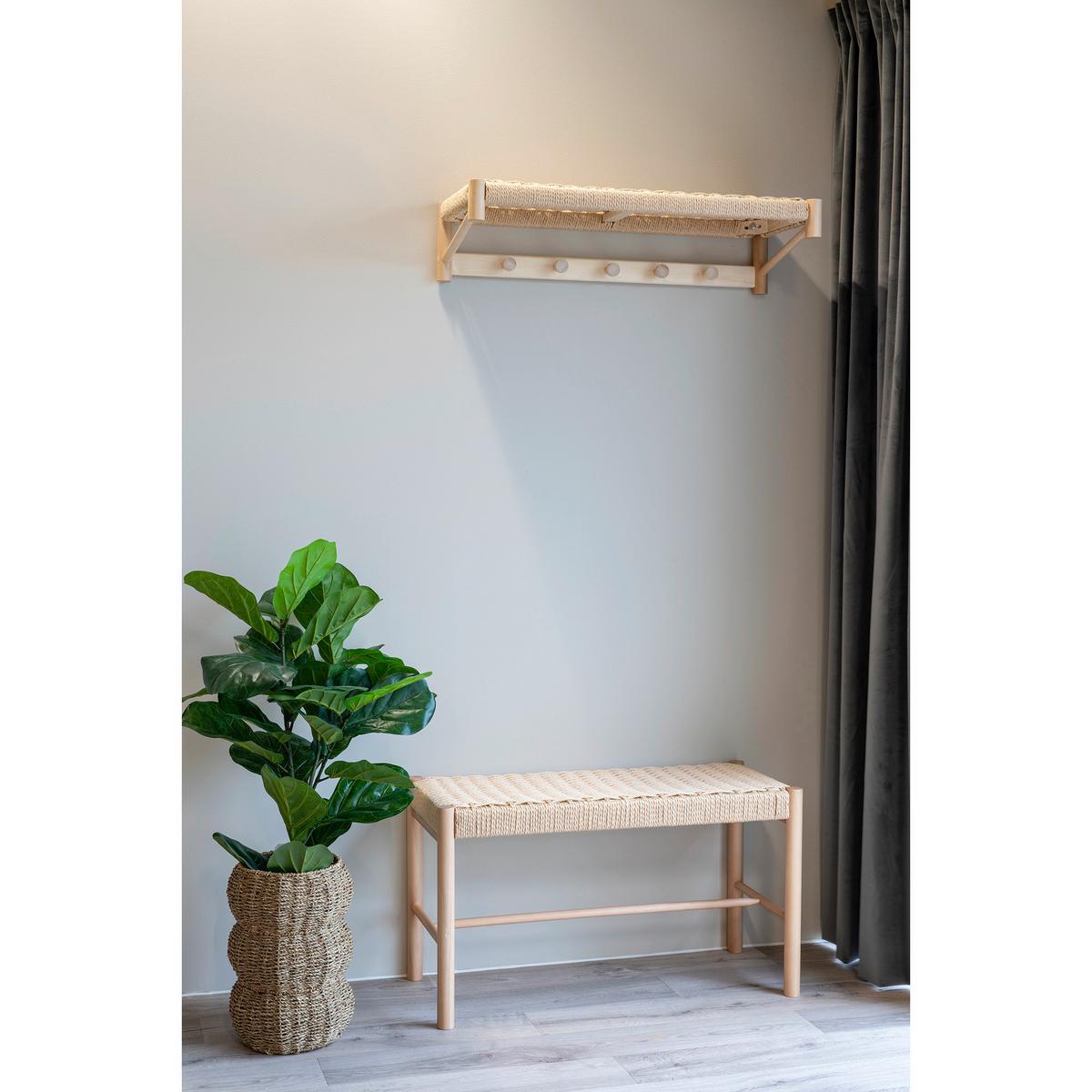Dekowandregal Abana hat Shelf Naturfarben - Naturfarben, Basics, Naturmaterialien/Holz (78/17/31cm)