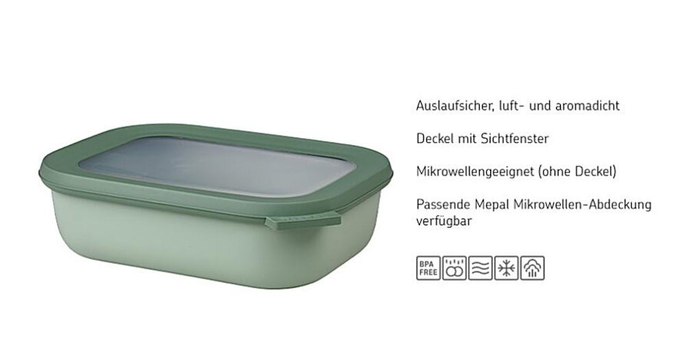 ZESTAW POJEMNIKÓW KUCHENNYCH 106271094700 MEPAL - przejrzysty/szałwiowy, Konventionell, tworzywo sztuczne (25,0/20,0/15cm) - Mepal