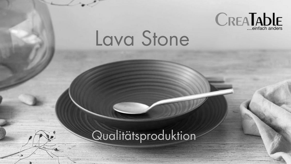 Kombiservice Lava Stone Black Schwarz, 24-teilig - Schwarz, Basics, Keramik - Creatable