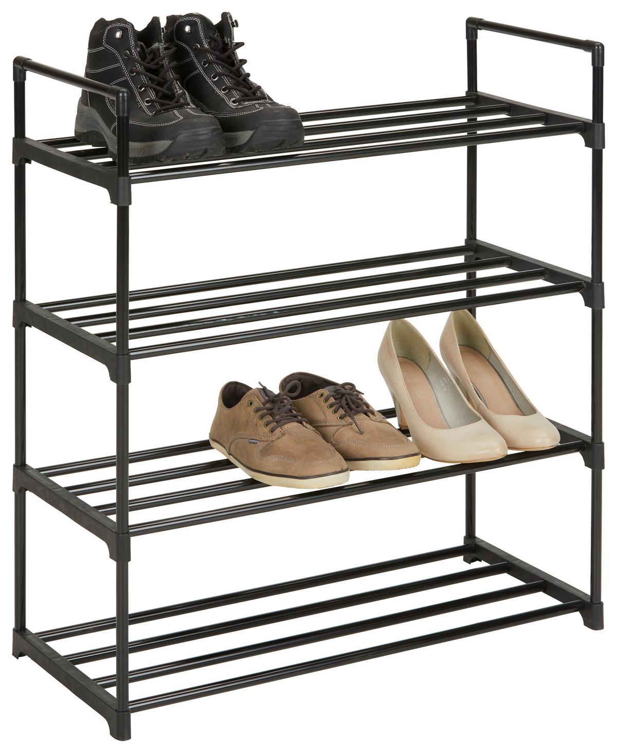 Schuhregal in Schwarz - Schwarz, MODERN, Metall (65/82/30cm) - Based
