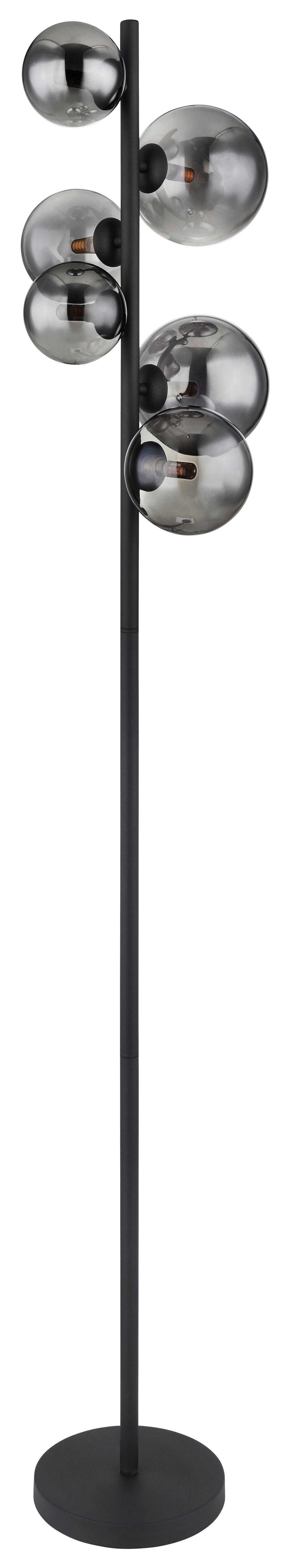 LED-STEHLEUCHTE 56133-6S - Schwarz, Design, Glas/Metall (28,5/155cm) - Globo