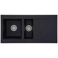 Einbauspüle Denver ca. 100x20x50 cm Schwarz - Schwarz, Trend, Glas/Kunststoff (100/20/50cm) - Respekta