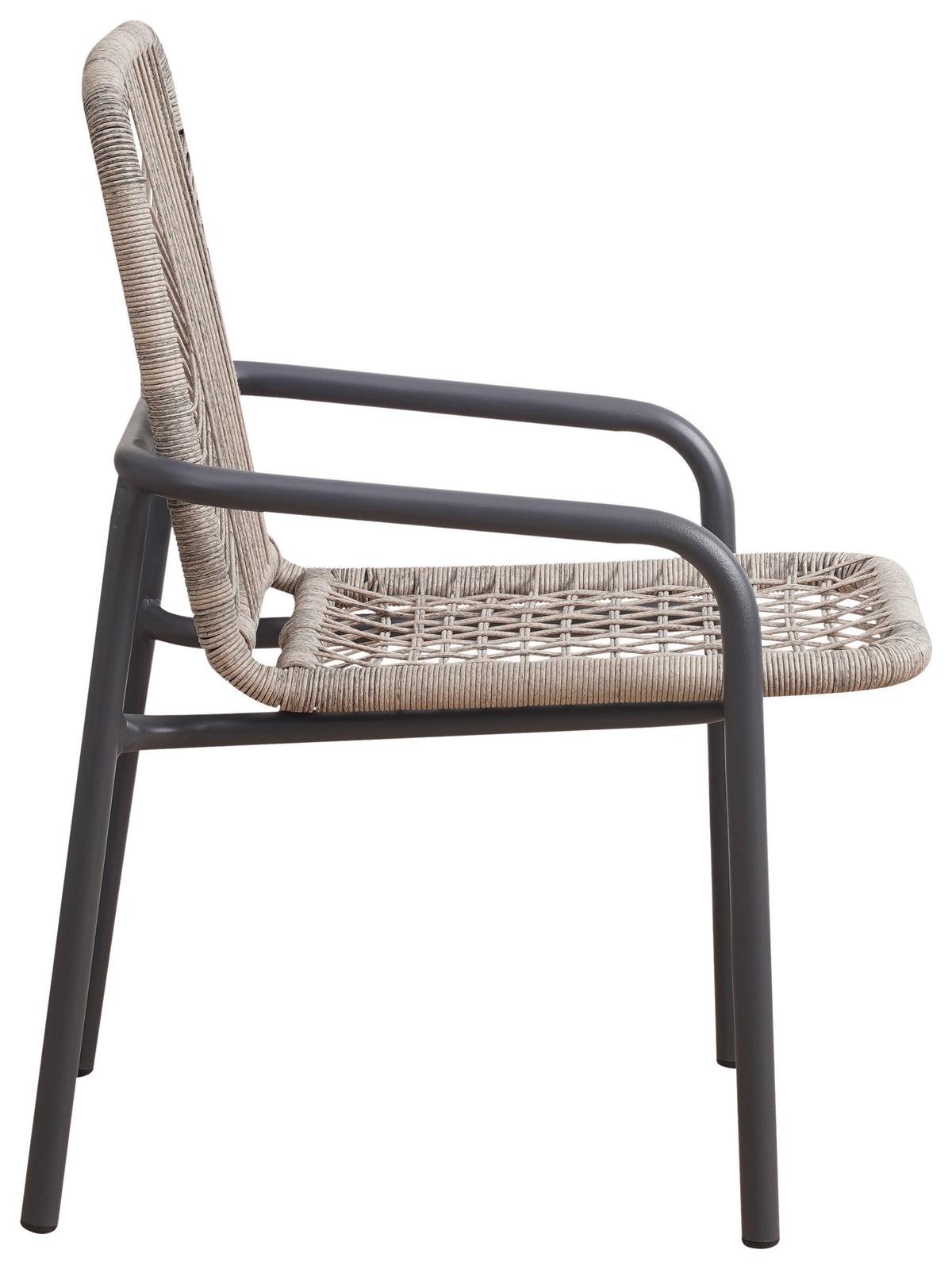 Gartensessel-Set Helmond ca. 53x76 cm 2er-Set Sandfarb. - Sandfarben/Anthrazit, Design, Kunststoff/Metall (53/76/44cm) - Gardenson