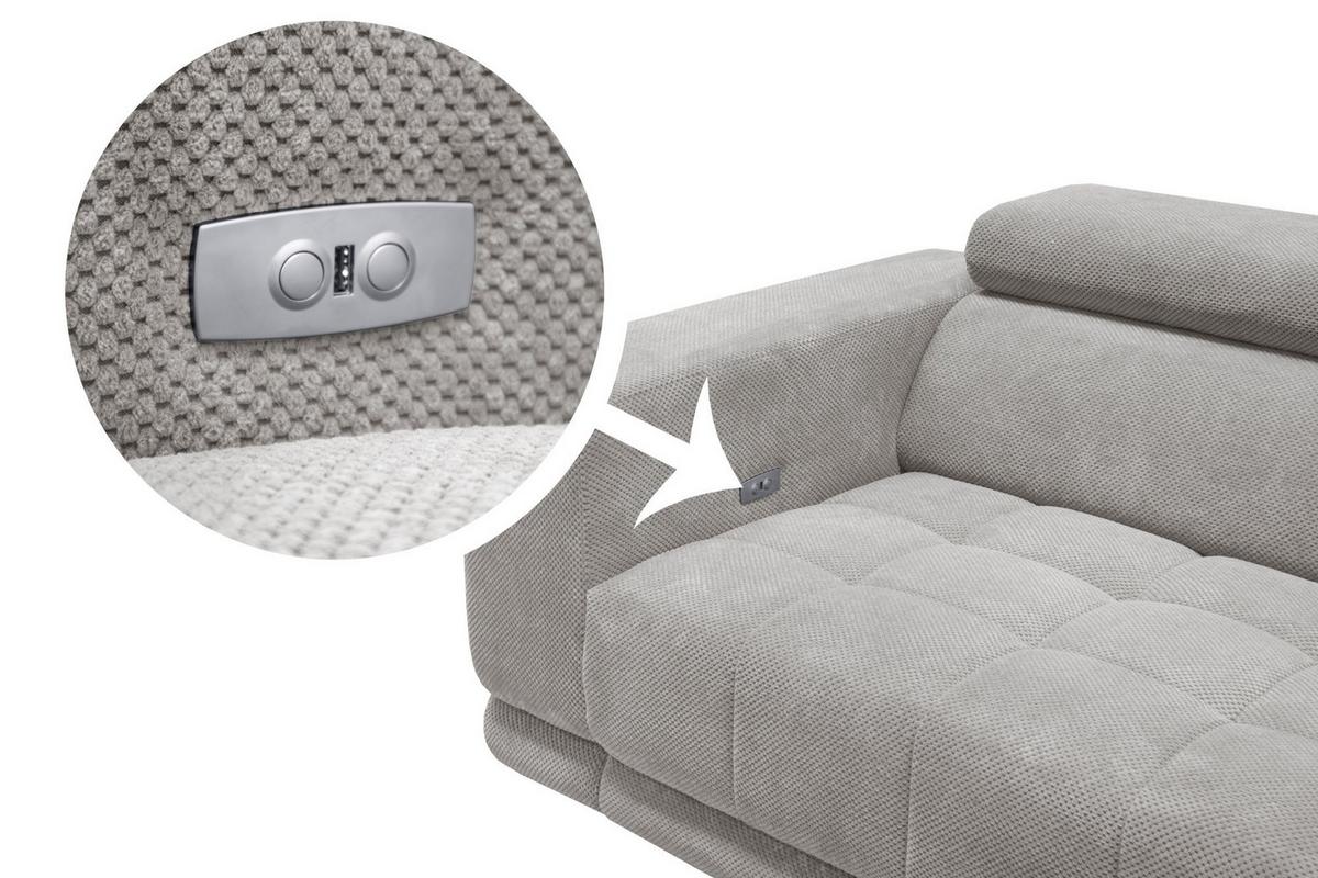 Kutna Garnitura Portland - svijetlo siva/crna, Moderno, tekstil/plastika (275/78-98/197cm) - Premium Living