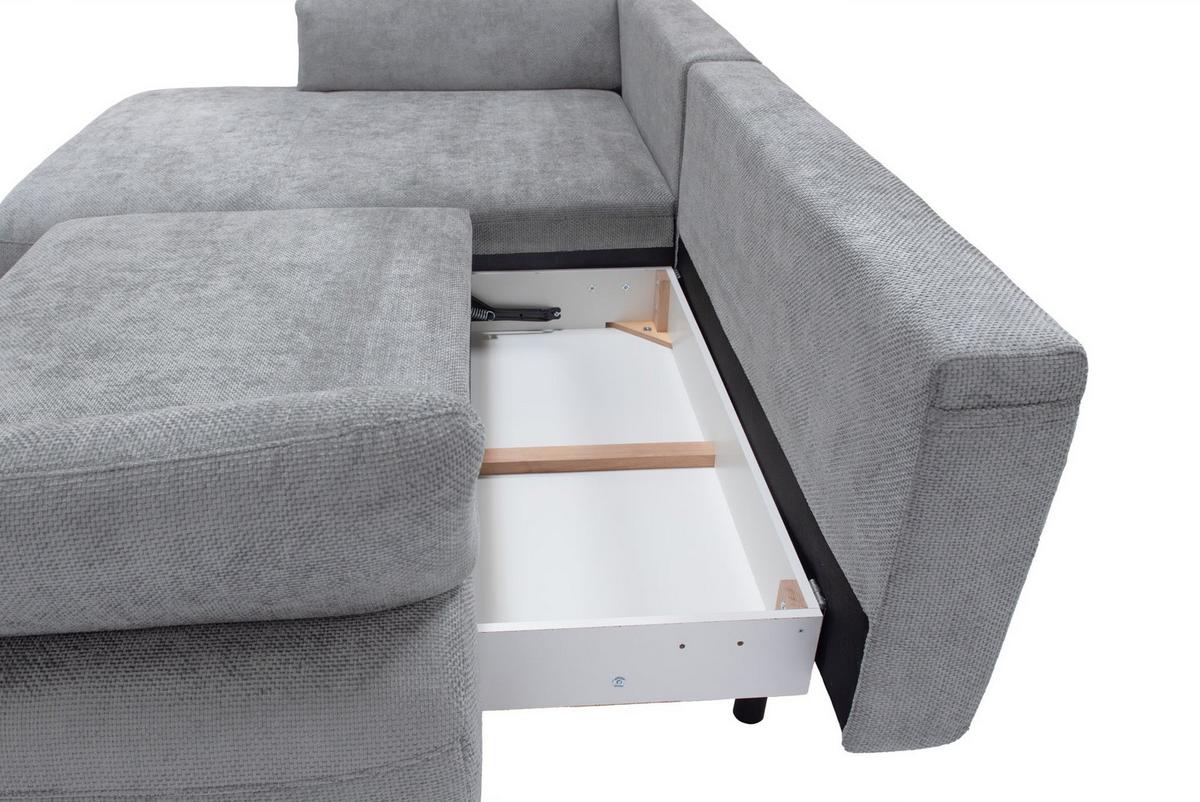 Kutna Garnitura Madison - svijetlo siva/crna, Moderno (186/92/284cm) - Modern Living