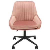 Forgószék Bársonyhuzattal Chilly - fekete/rózsaszín, Modern, műanyag/textil (60/82,5-92/60cm) - Mömax