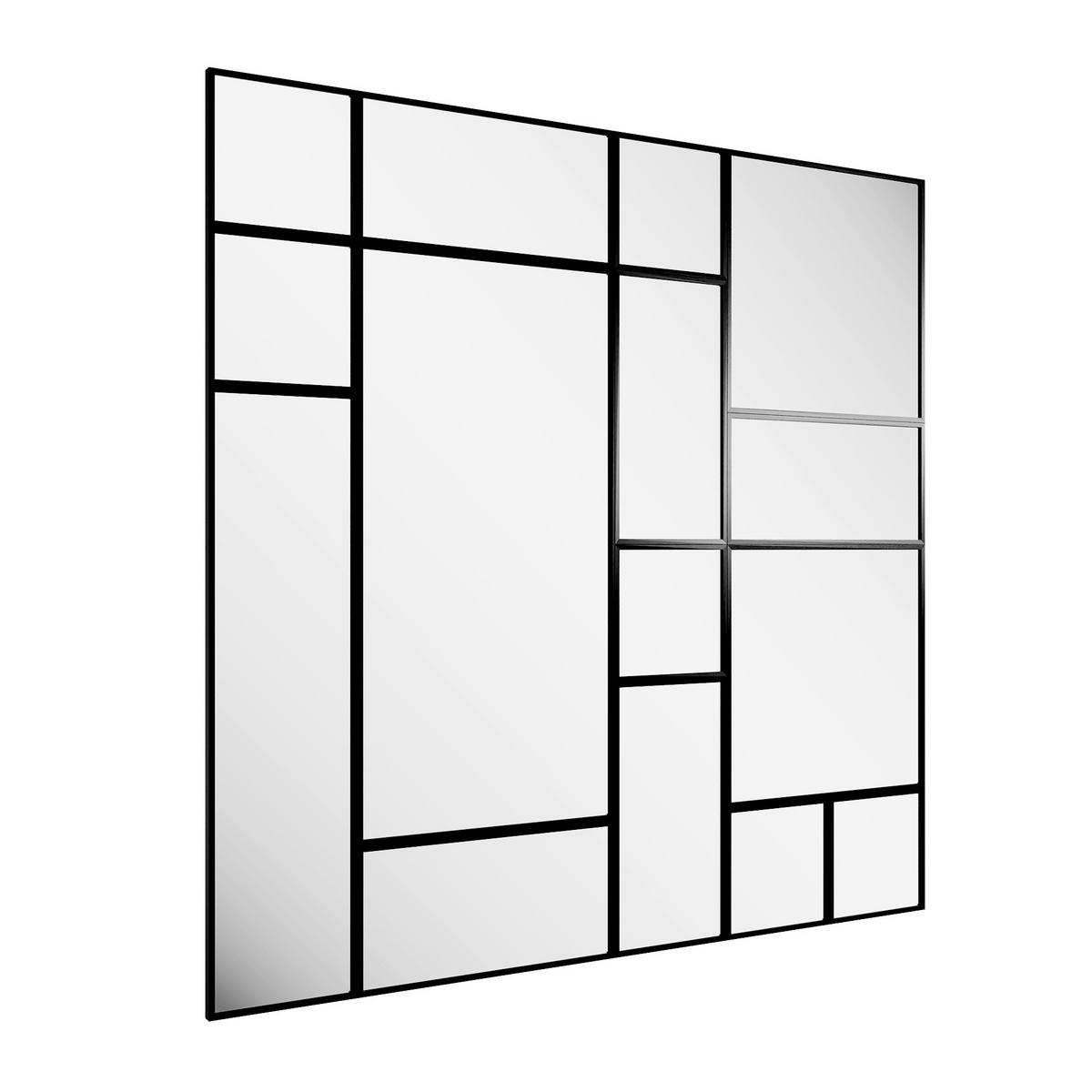 Dekospiegel Uranus AK Schwarz ca. 210x210cm - Schwarz, Basics, Glas/Holz (210/210/2.5cm)