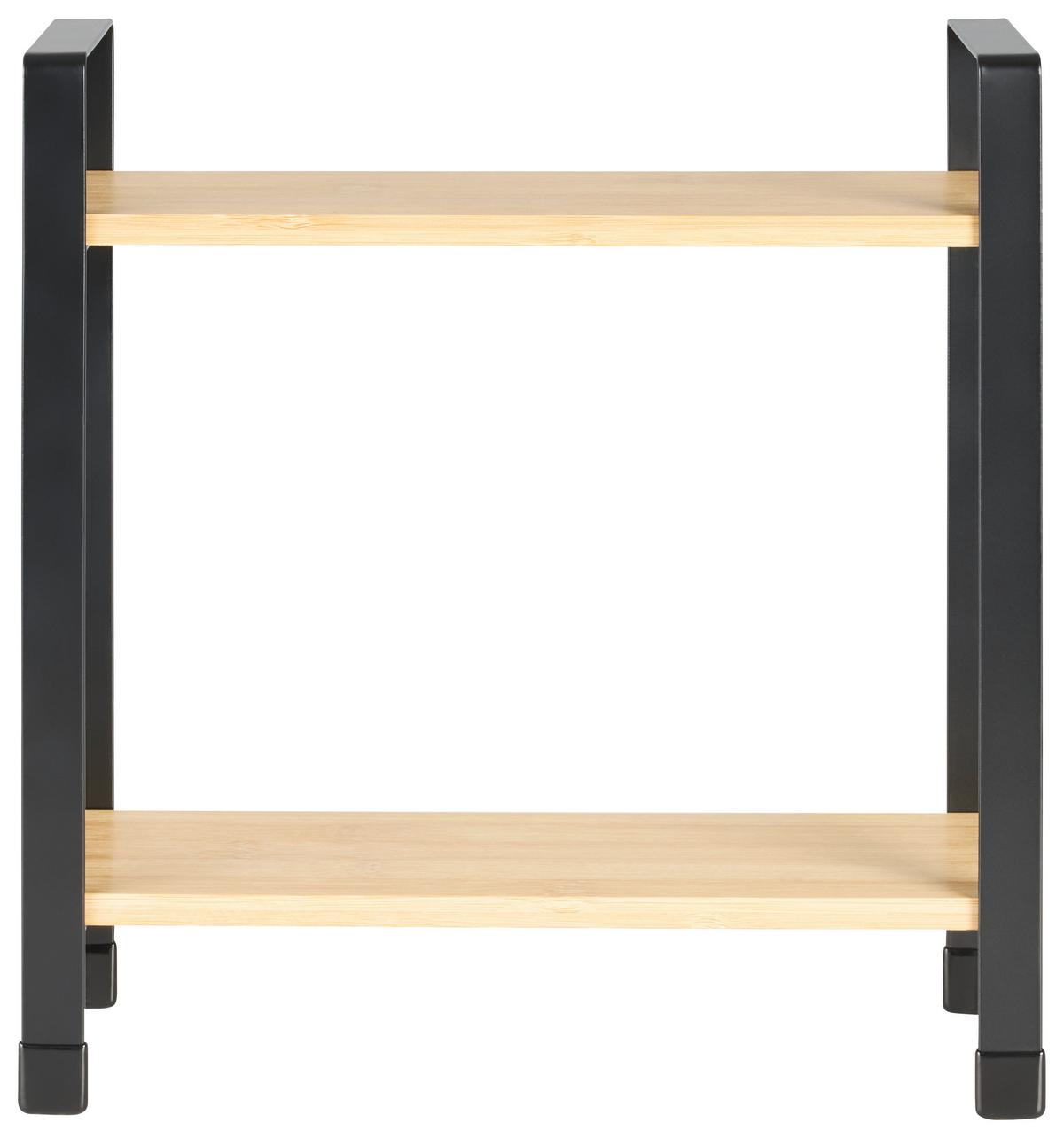Küchenregal Rita 2 Naturfarben/Schwarz - Schwarz/Naturfarben, Modern, Naturmaterialien/Metall (32/33/11cm) - Mömax