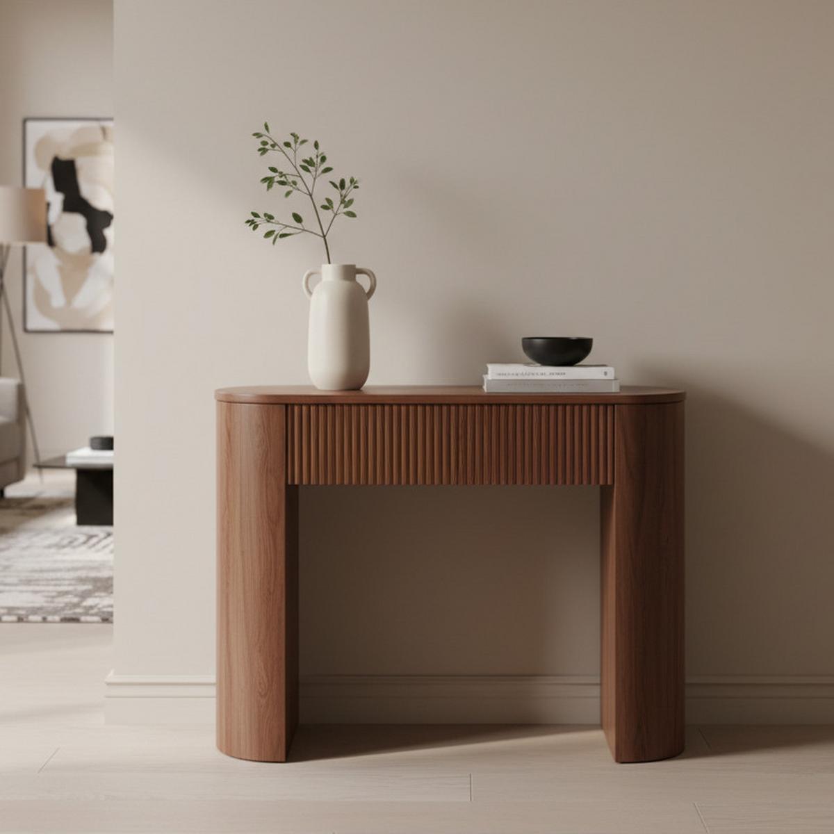 Konsolentisch Noah Walnussfarben MDF - Walnussfarben, MODERN, Holzwerkstoff (112/79/40cm) - Bessagi Home