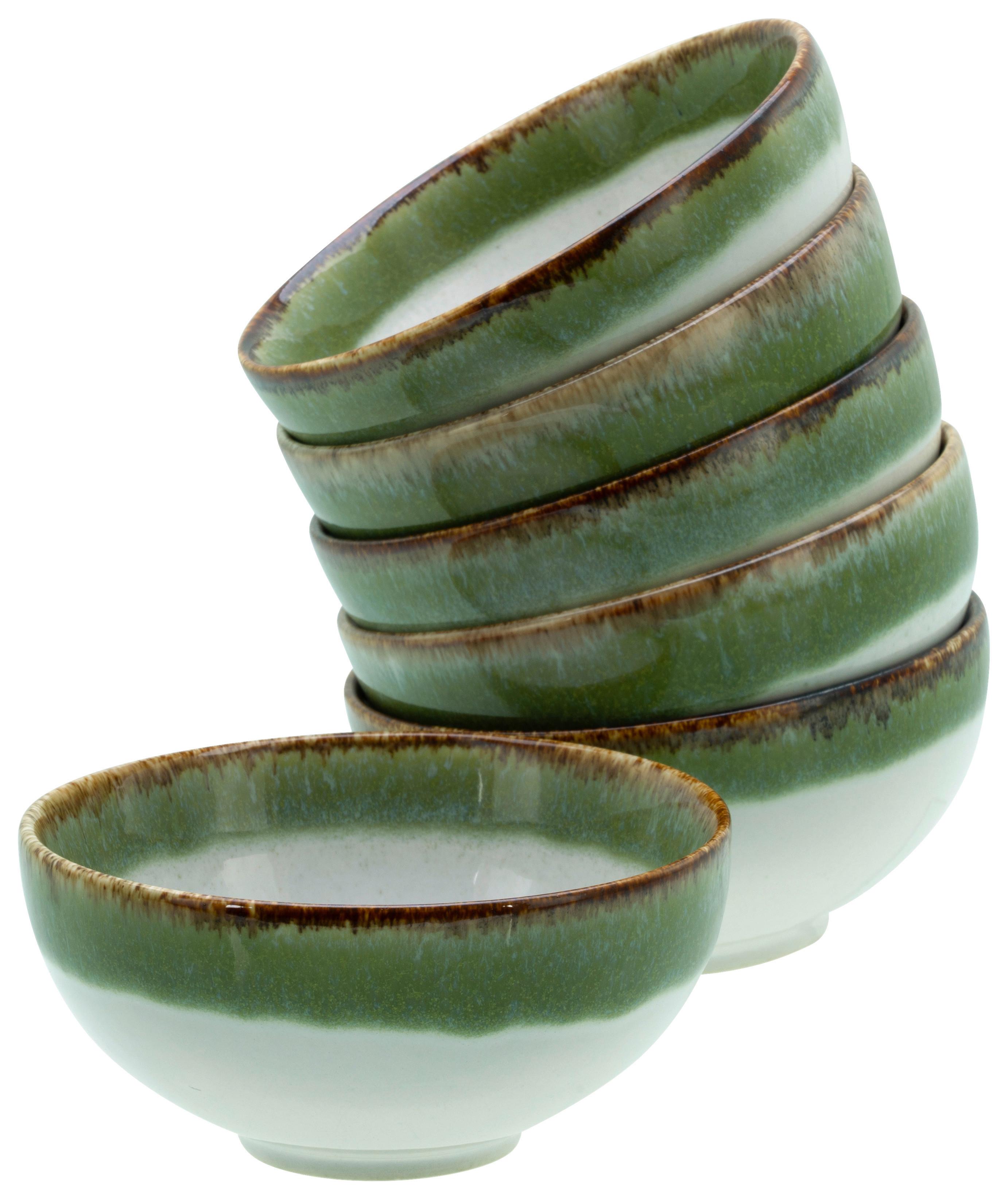 Set Skodelic Za Omake Cascade Green, 6-Delni - zelena/bela, Design, keramika (11,5cm) - Creatable