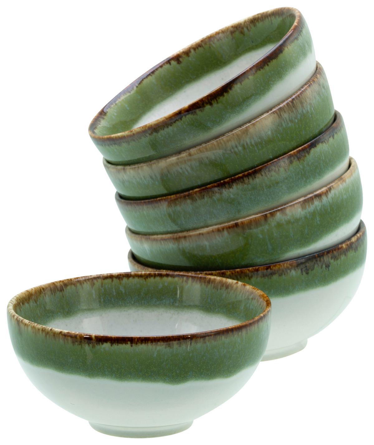 Set Skodelic Za Omake Cascade Green, 6-Delni - zelena/bela, Design, keramika (11,5cm) - Creatable