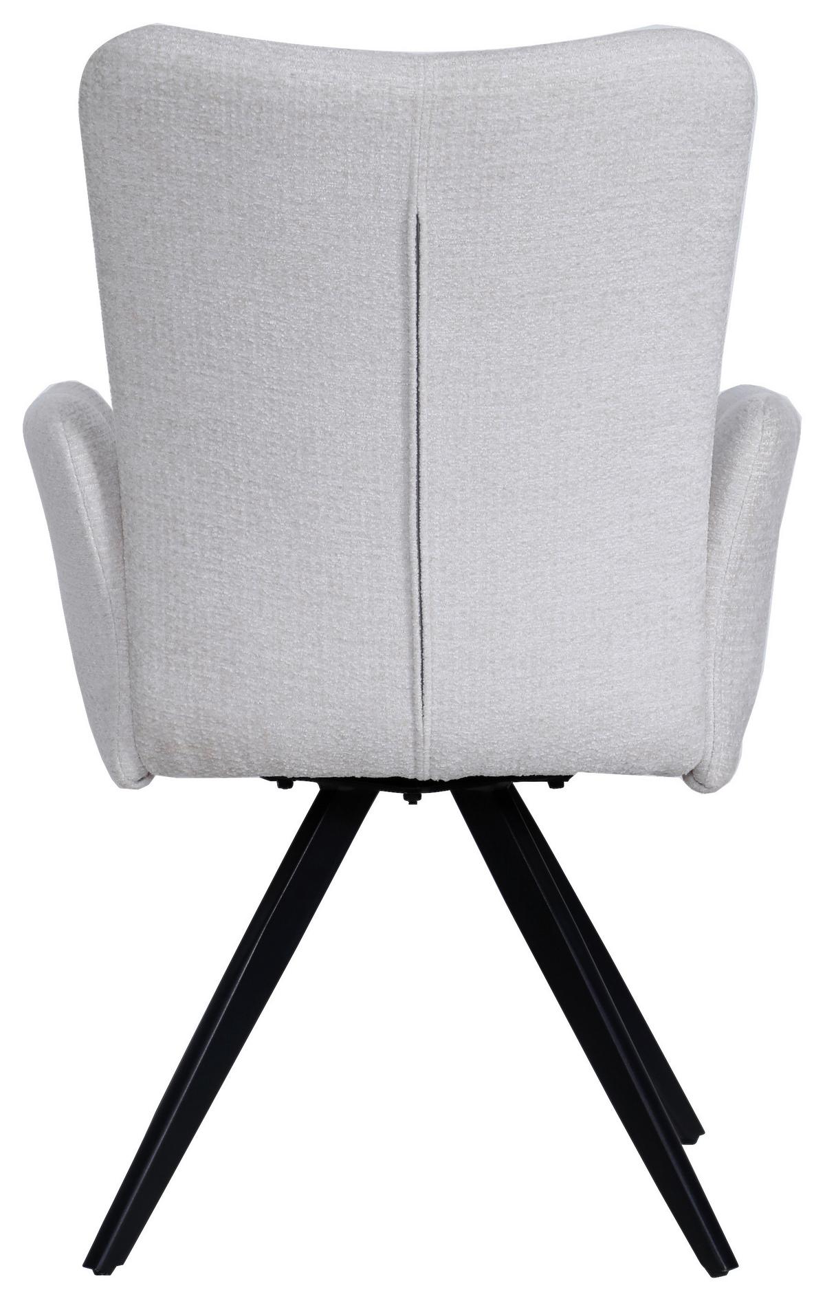 KRZESŁO Z PODŁOKIETNIKAMI SVEN - beżowy/czarny, Modern, metal/drewno (63/91/66cm) - MID.YOU