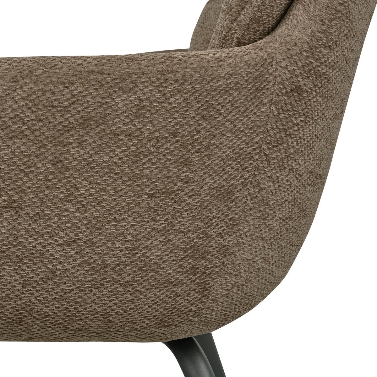 ARMLEHNSTUHL-SET Runa Sandfarben B: 57cm - Sandfarben/Schwarz, MODERN, Textil/Metall (57/82/59cm) - Livetastic