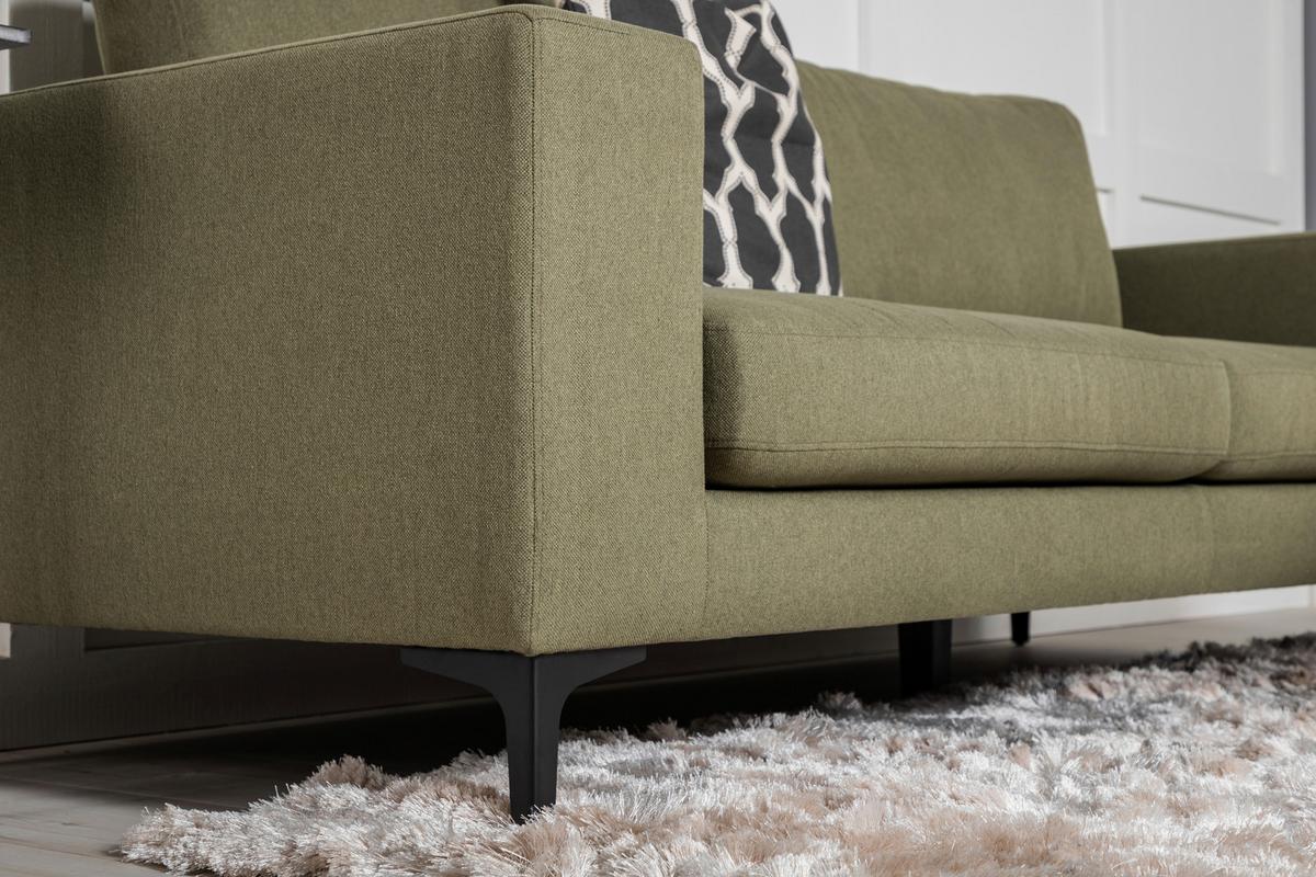 2-SITZER-SOFA BOLERO - Schwarz/Olivgrün, Design, Kunststoff/Textil (215/84/88cm) - Livetastic