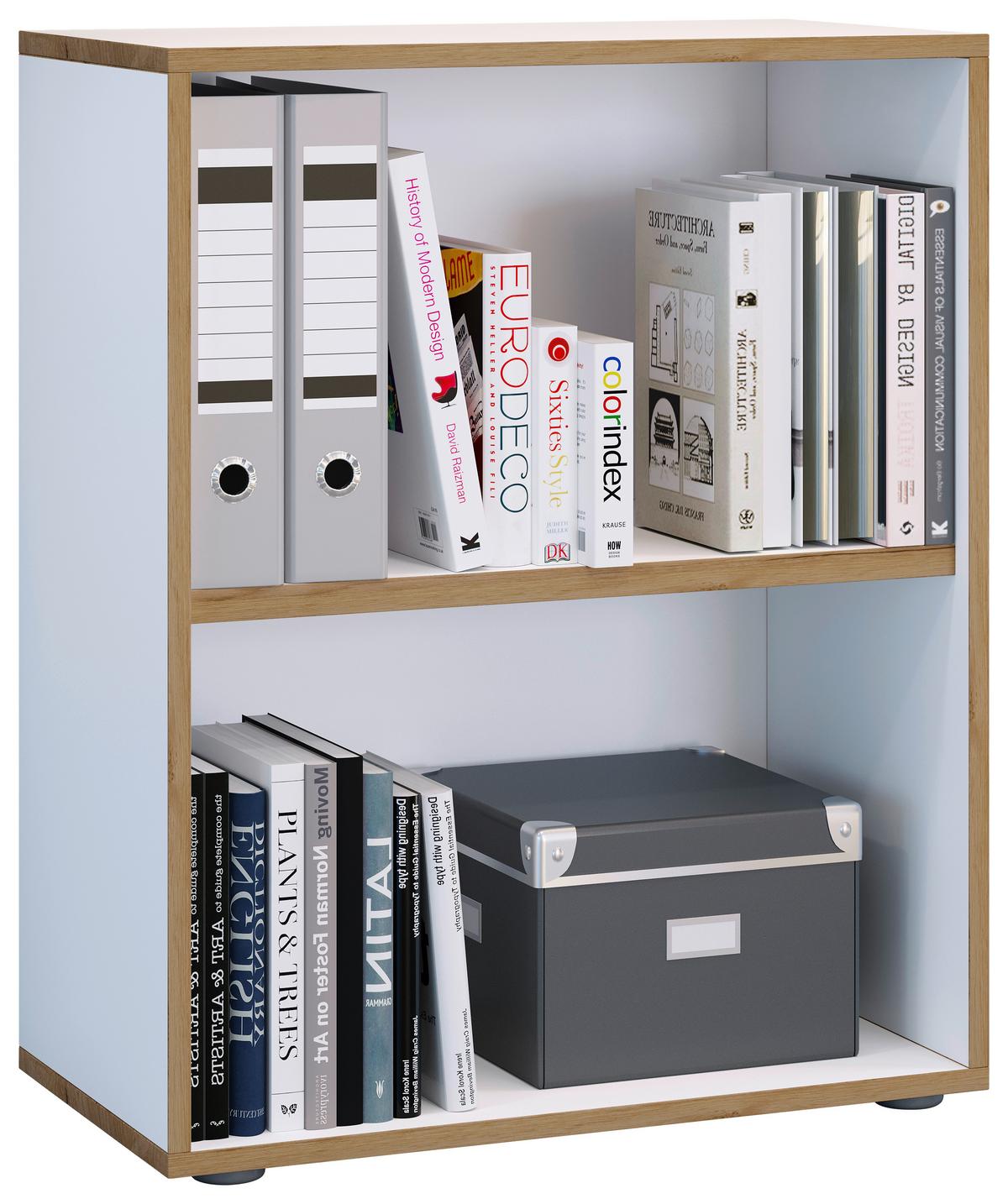 AKTENREGAL SALIA B60 - Honigeiche/Weiss, Design, Holzwerkstoff/Kunststoff (60/74/33cm) - MID.YOU
