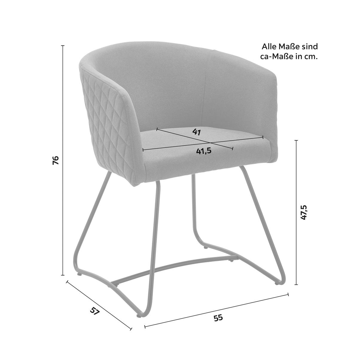 KRZESŁO Z PODŁOKIETNIKAMI IVA - niebieski/czarny, Modern, metal/tkanina (55/76/57cm) - Bessagi Home