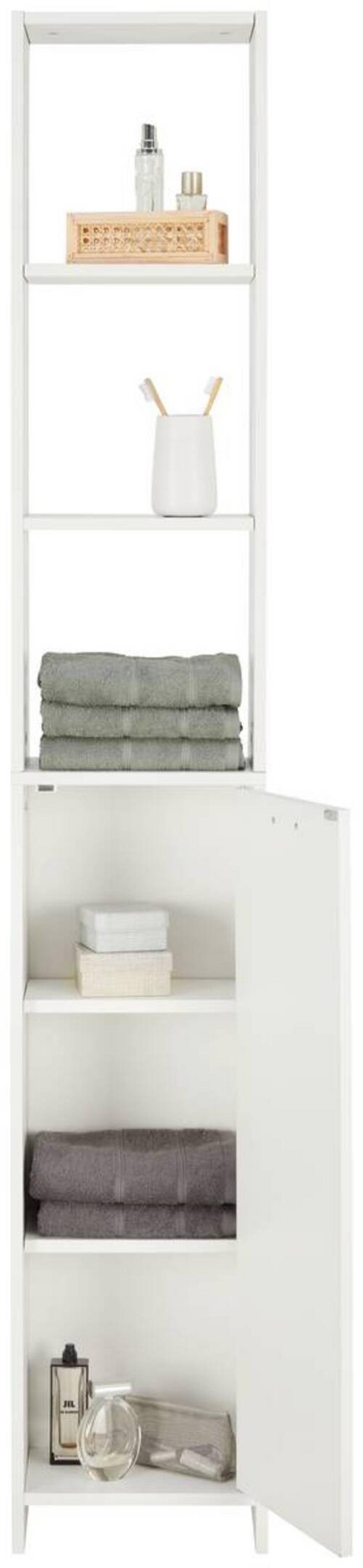 Hochschrank One in Weiss - Weiss/Grau, Modern, Holzwerkstoff/Kunststoff (33/195/21cm) - Mömax