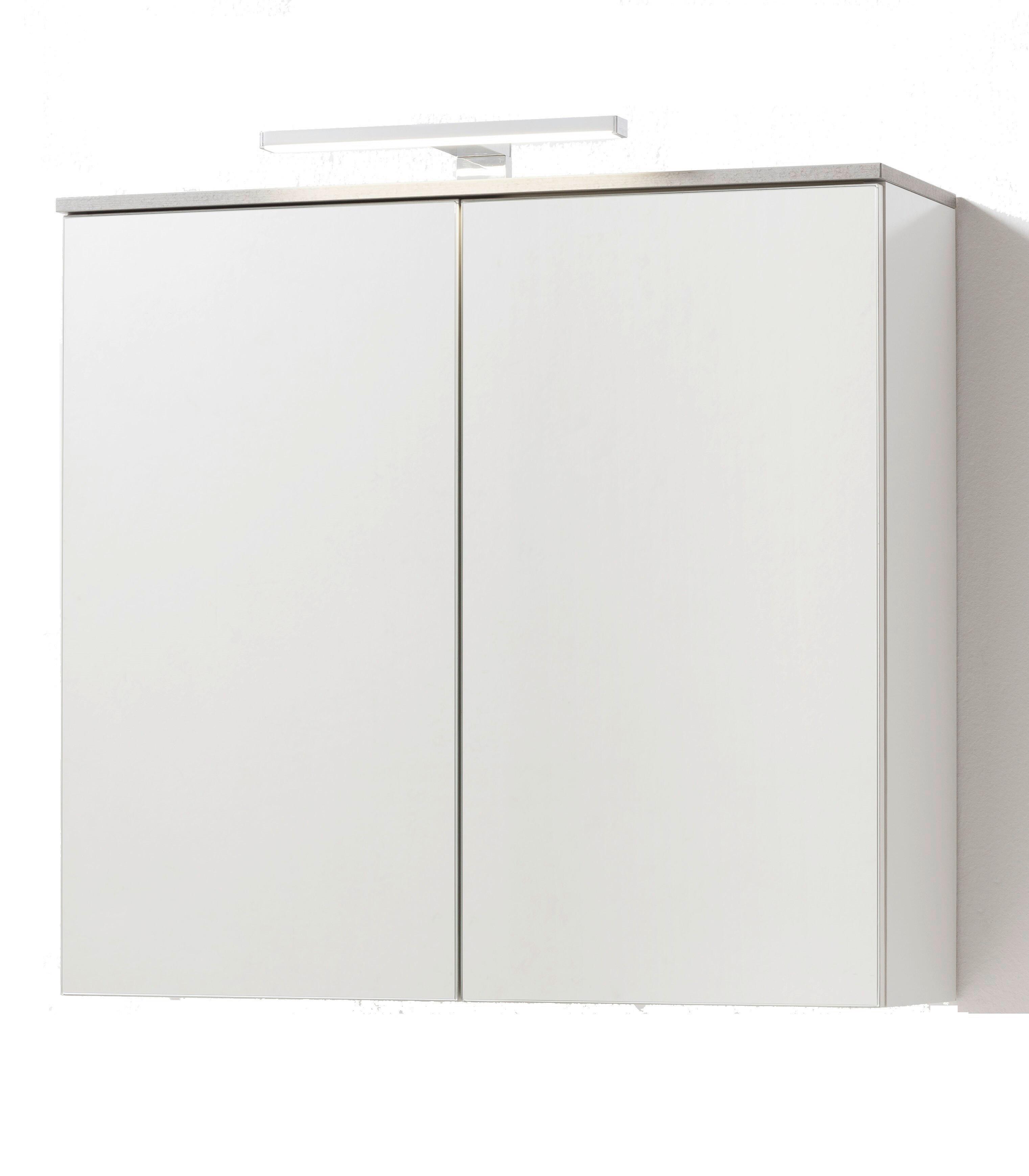 SZAFKA Z LUSTREM GALAVERNA - biały, Modern, materiał drewnopochodny (70/65/22cm) - Mömax