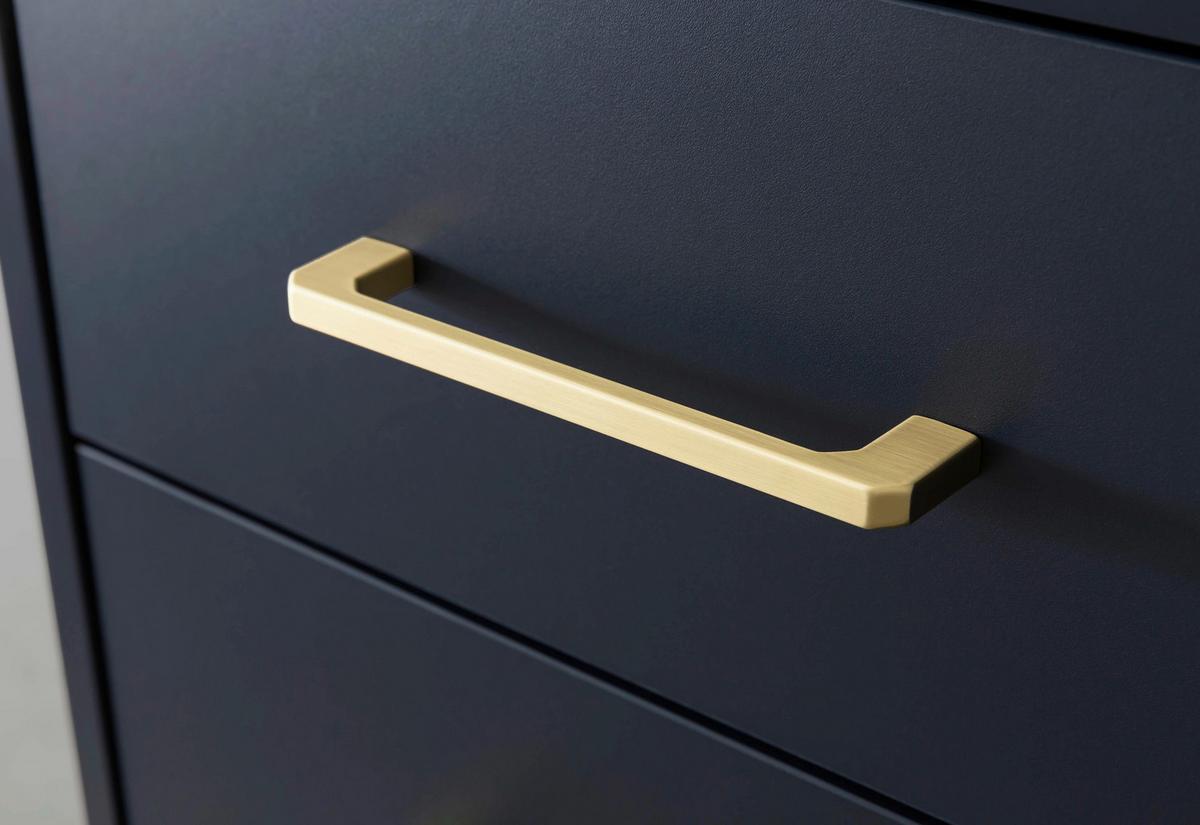 Visoka Omara Kent, Temno Modra - zlate barve/temno modra, Moderno, kovina/leseni material (67,1/184,3/33,1cm) - Stylife