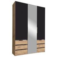 Dulap Usi Rotative Level 36a - scânduri de stejar/argintiu, Modern, sticlă/material pe bază de lemn (150/216/58cm) - MID.YOU