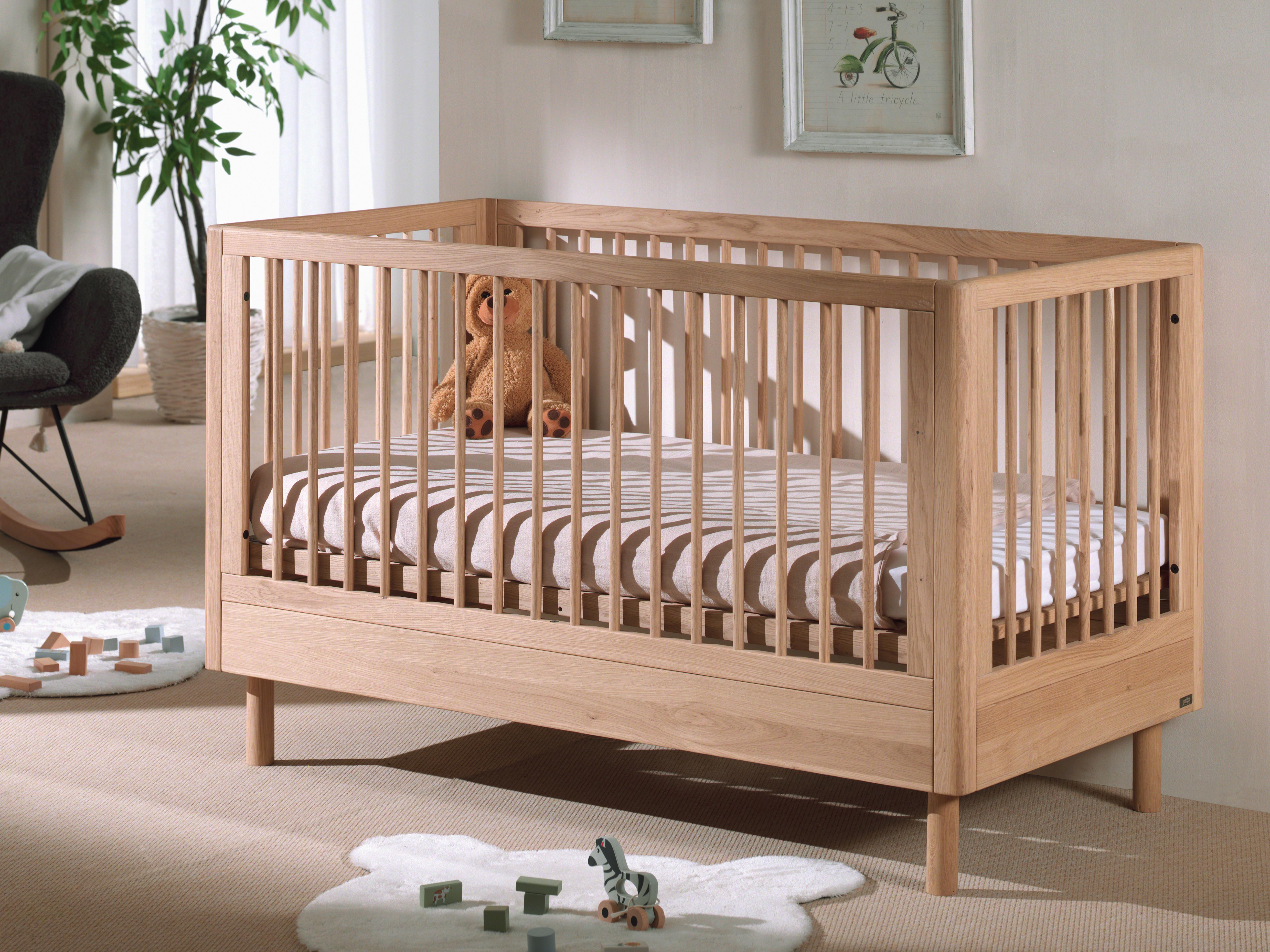 Gitterbett FORREST Naturfarben ca. 70x140 cm Echtholz Eiche - Naturfarben, MODERN, Holz (70/140cm) - Vipack