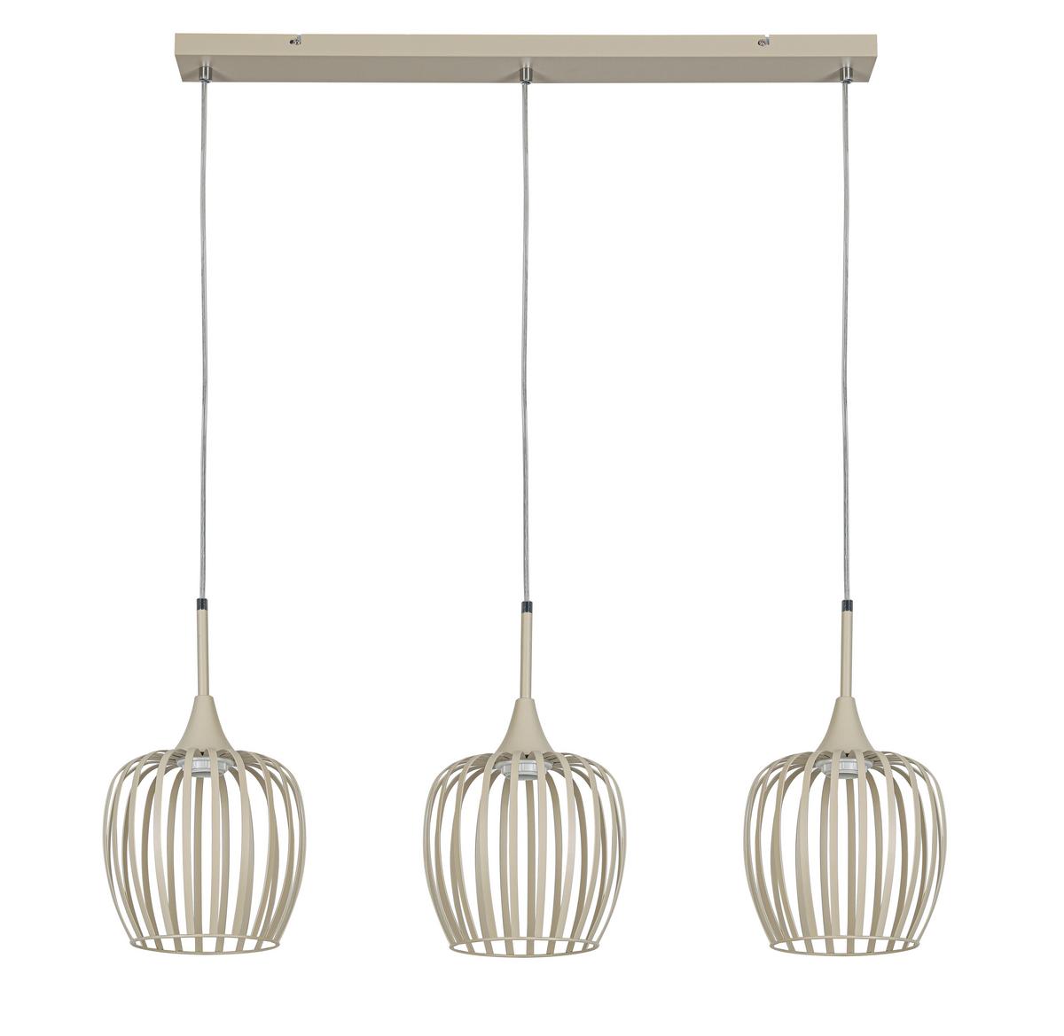 Hängeleuchte Martin Sandfarben max. 120 Watt - Sandfarben, MODERN, Kunststoff/Metall (90/21/150cm) - Mömax