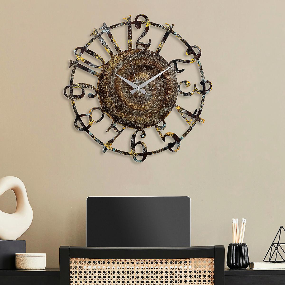 ZEGAR ŚCIENNY METAL WALL CLOCK - różnokolorowy, Lifestyle, metal (48/48/0,15cm)