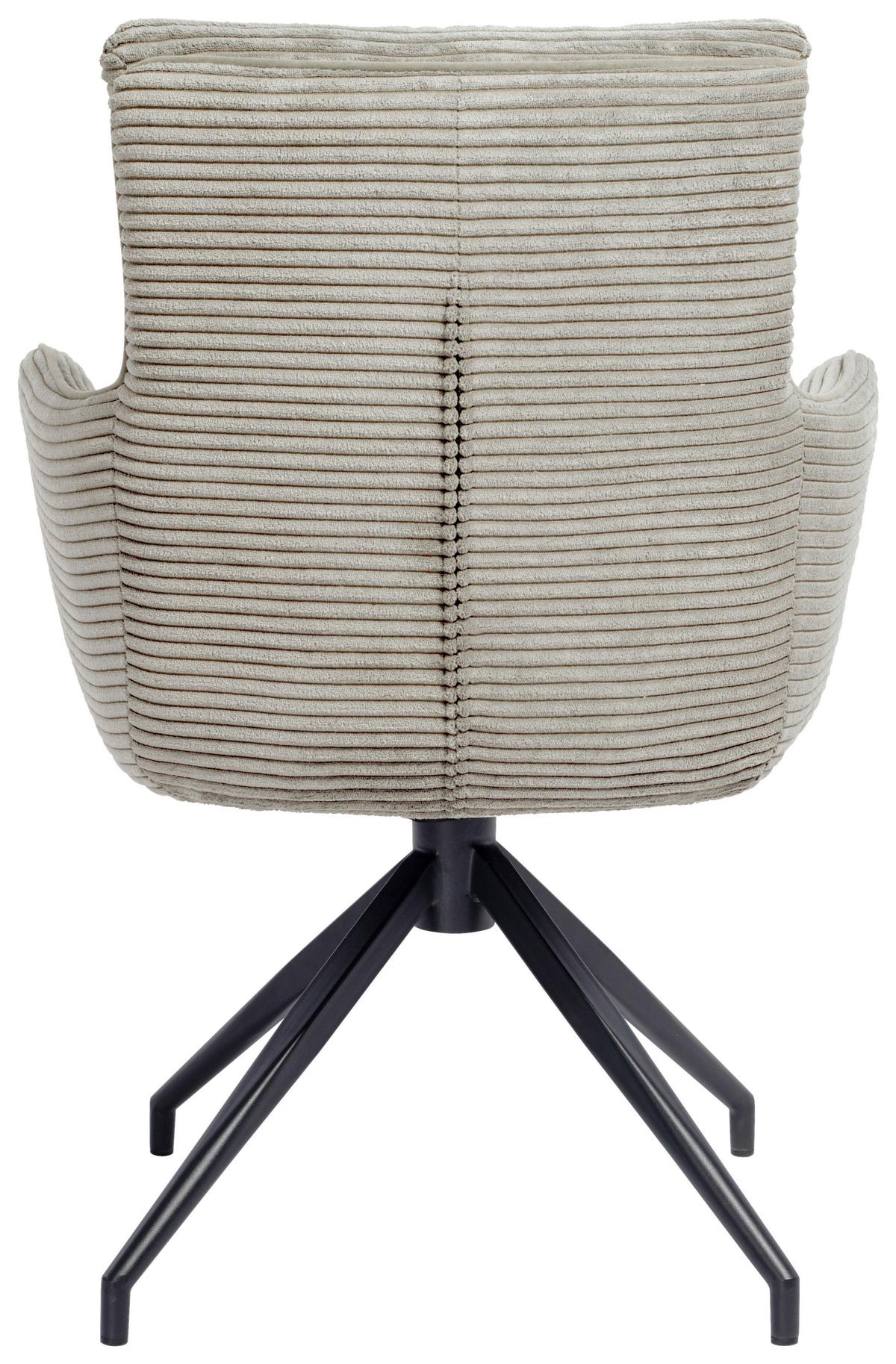 KRZESŁO Z PODŁOKIETNIKAMI POLLY -EXKLUSIV- - jasnoszary/czarny, Design, metal/tkanina (66/89/64cm) - Stylife