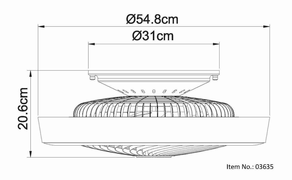 DECKENVENTILATOR 03635 GHARRA - Klar/Weiss, Basics, Kunststoff/Metall (54,8/20,6cm) - Globo