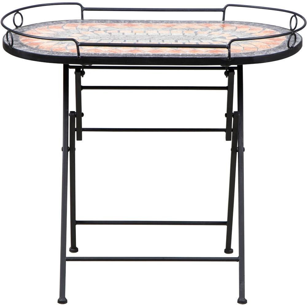 GARTENBEISTELLTISCH 380831 - Multicolor/Schwarz, MODERN, Keramik/Metall (68/41/60cm) - Siena Garden