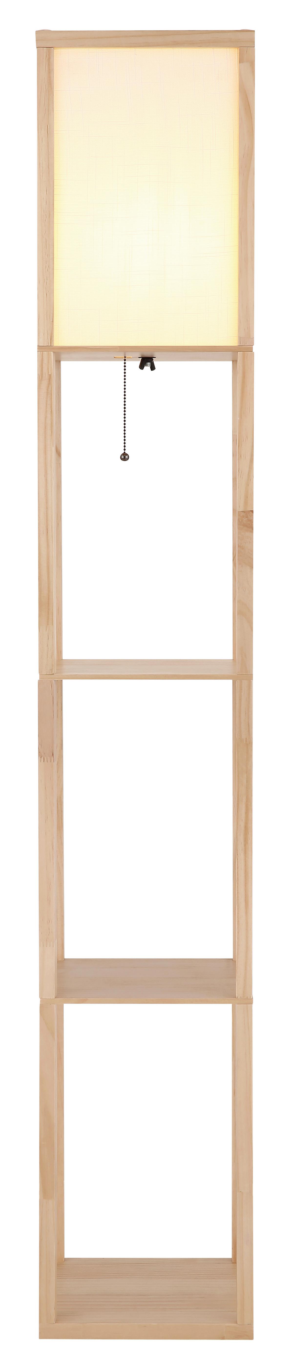 Állólámpa 58611 Tabitha - fehér/világosbarna, Natur, textil/fa (26/26/159cm) - Globo