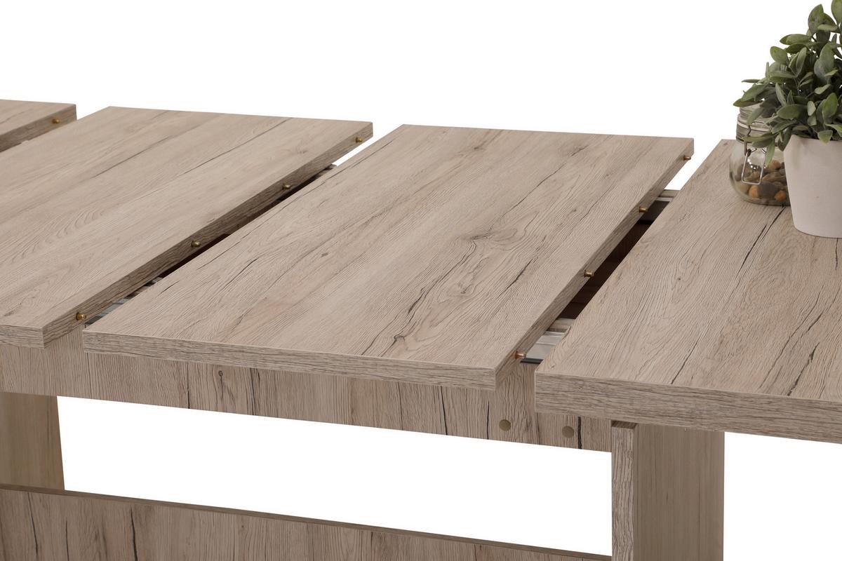 TISCHGRUPPE LIA II G - Eichefarben/Anthrazit, MODERN, Holz/Textil (160-320/76/90cm) - MID.YOU