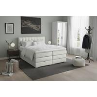 Boxspringbett London -Exklusiv- - Chromfarben/Grau, Modern, Holz/Holzwerkstoff (160/200cm) - Premium Living