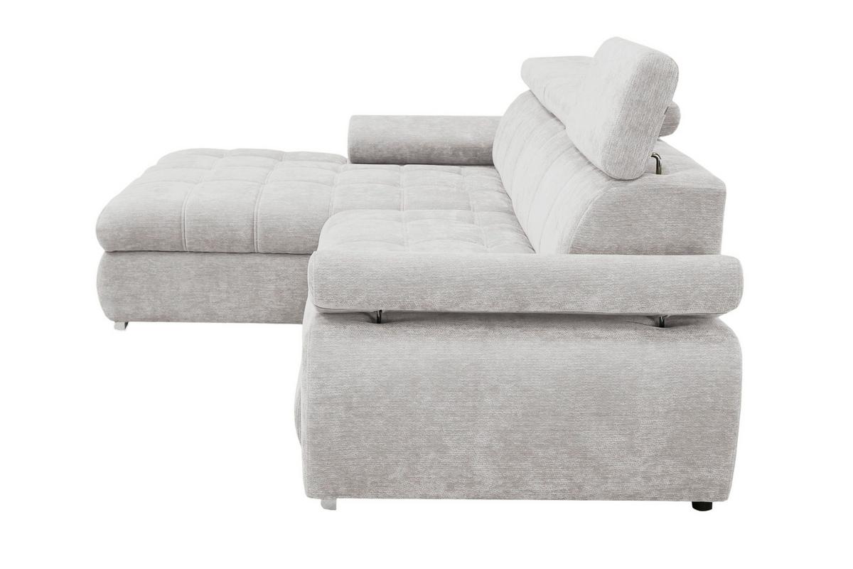 Kutna Garnitura Vegas - srebrne boje/svijetlo siva, Design, drvo/tekstil (173/294cm) - Modern Living