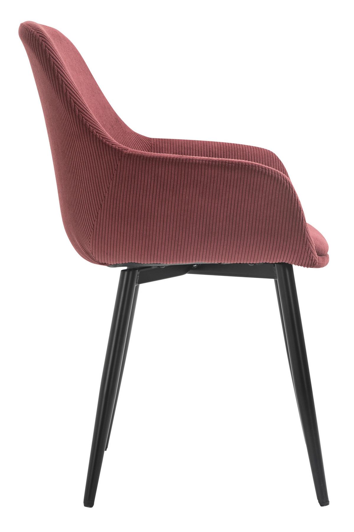 Set Naslanjačev Cord, Barva Gozdnih Sadežev, 2-Delni - črna/barve gozdnih sadežev, Moderno, kovina/tekstil (64/86/59cm) - Livetastic