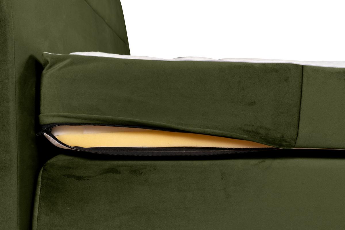 Boxspring Ágy Leon - sötétzöld, Modern, faalapú anyag/textil (160/200cm)