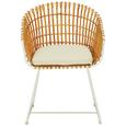 Stuhl Natur/Weiß - Creme/Naturfarben, MODERN, Holz/Metall (56/80/44/56cm) - Modern Living