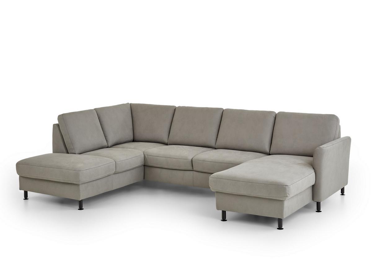 Sarokkanapé Villach - szürke, Modern, műanyag/faalapú anyag (200/305cm)