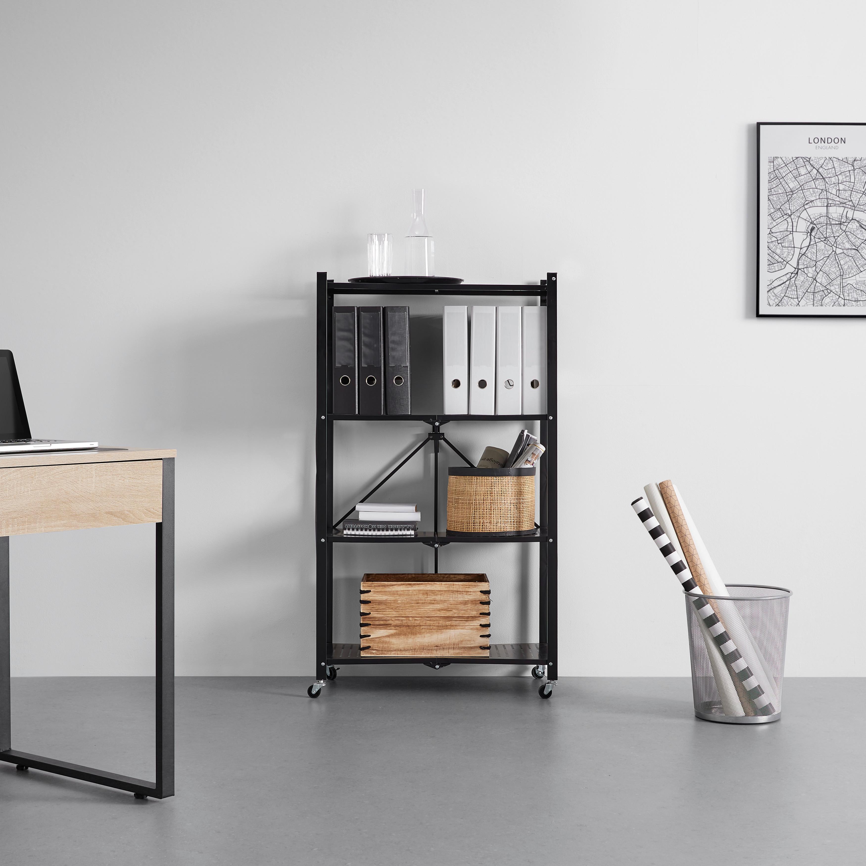 Rollwagen "Sandro", klappbar, schwarz - Schwarz, MODERN, Kunststoff/Metall (72/125/36cm) - Bessagi Home