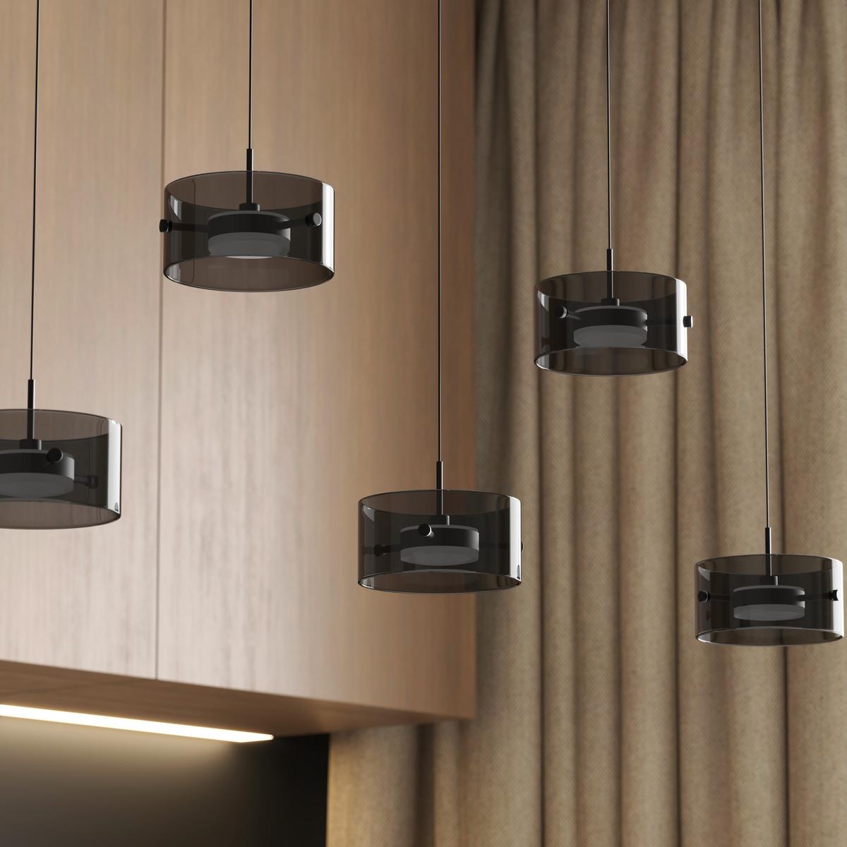 LAMPA WISZĄCA LED NUSAKAN *SBN* - czarny, Design, tworzywo sztuczne/metal (128/16/150cm) - Novel