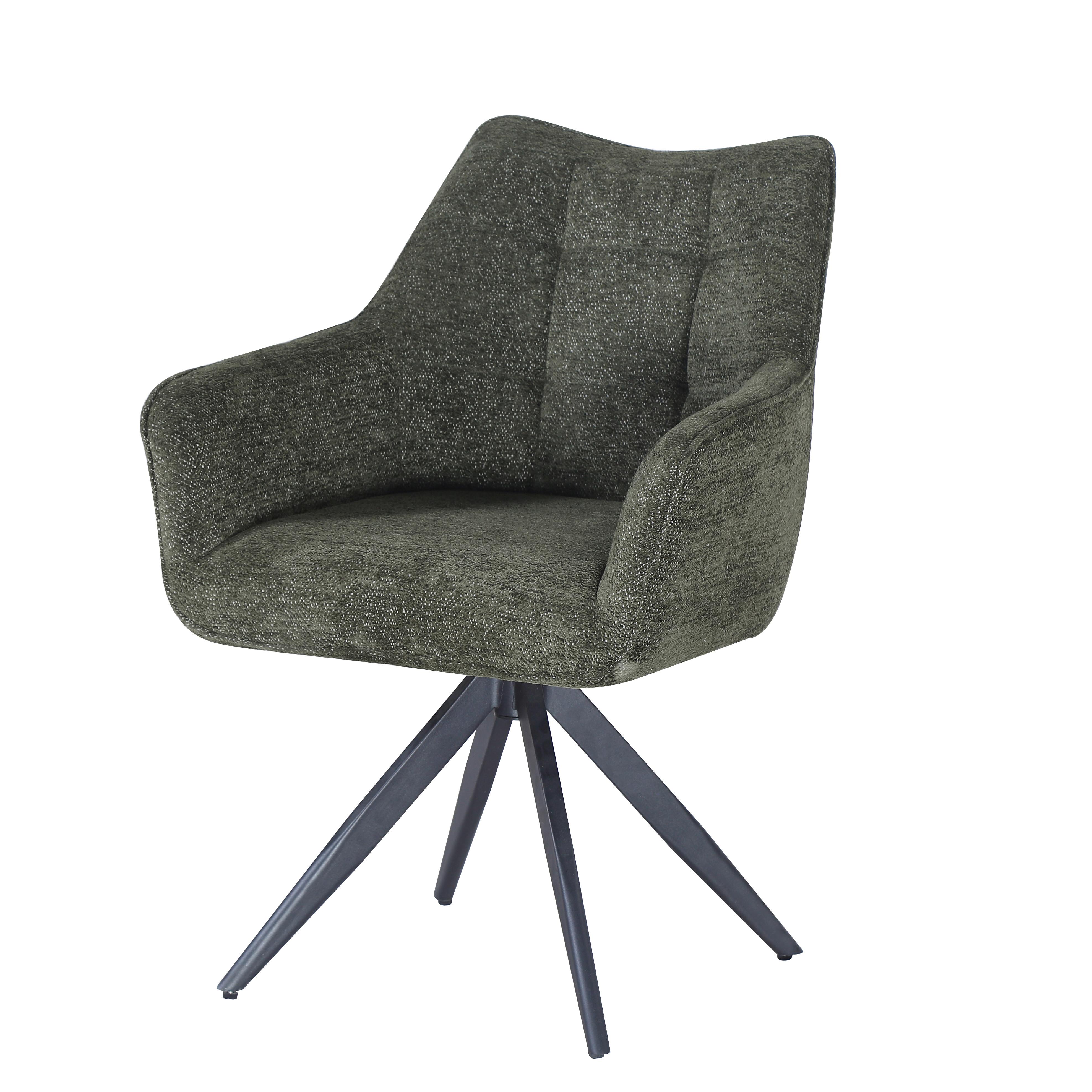 KRZESŁO Z PODŁOKIETNIKAMI YANNICK - zielony/czarny, Design, metal/tkanina (61/86/60cm) - Hom`in