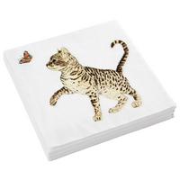 Serviette Kai in Weiß - Braun/Orange, Papier (33cm)